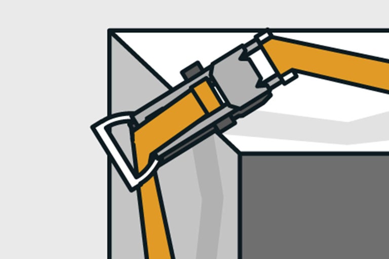 Abbildung einer Bandspannanwendung um eine Ecke