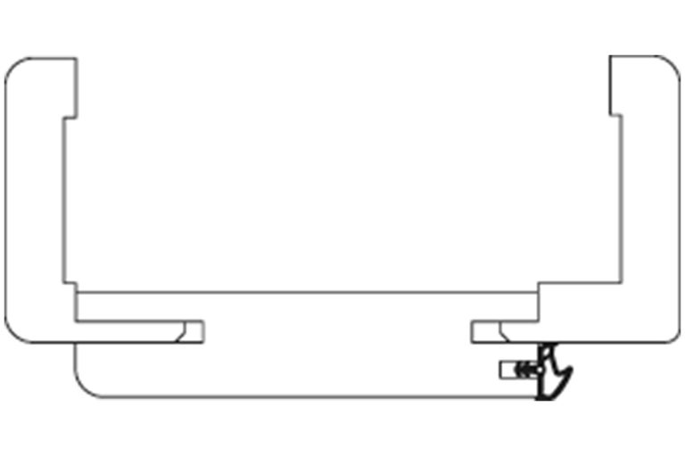 Schematische Darstellung eines Profils mit Befestigung