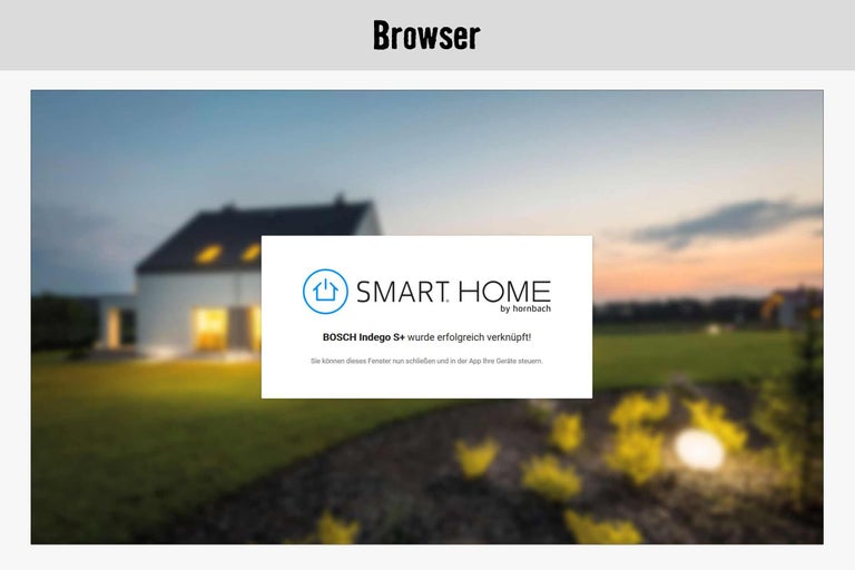 Hornbach Smart Home Anzeige im Browser