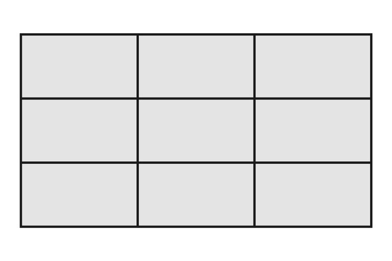 Neun Rechtecke, angeordnet in einem Raster