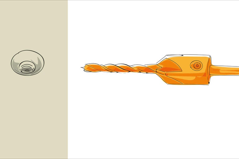 Spiralbohrer und Bohrfutter-Skizze