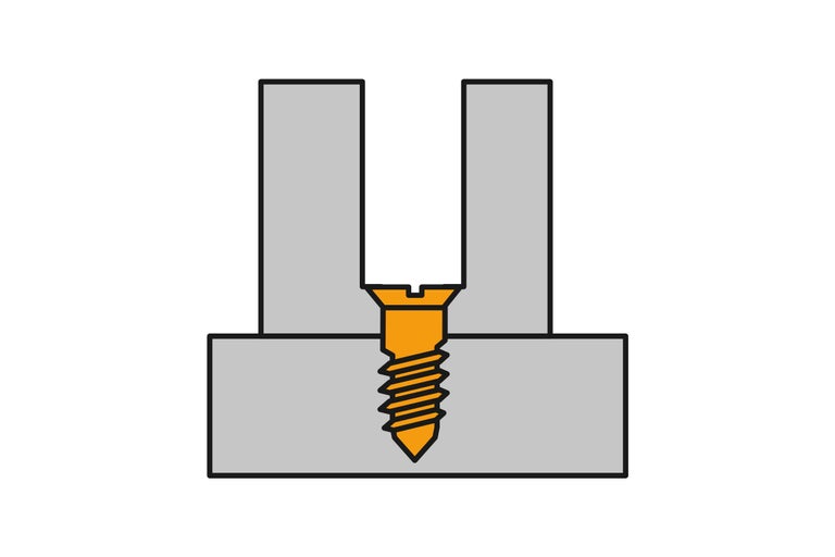 Darstellung eines Schraubelements in einem Holzbauteil