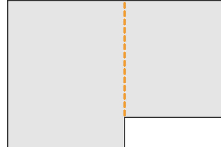 Grafische Darstellung Zuschnitt-Leistung: Eckverbindungsfräsung