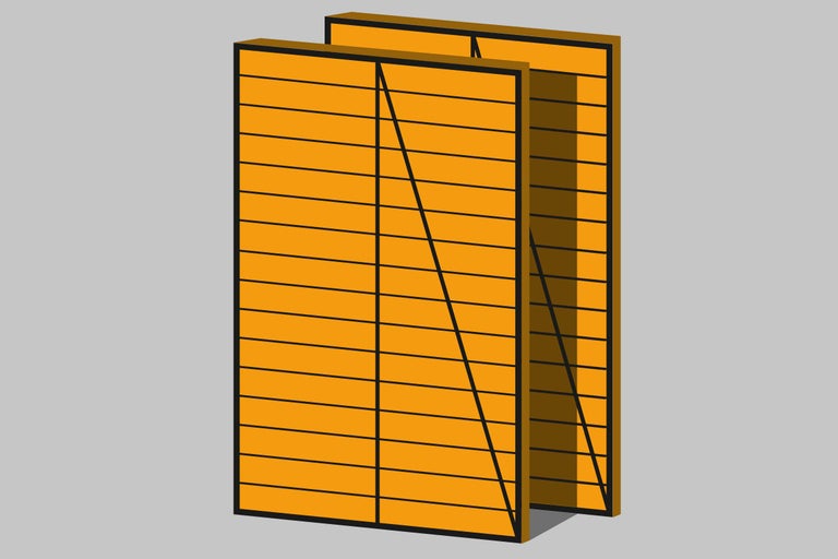 Ansicht von zwei Holzschiebetüren