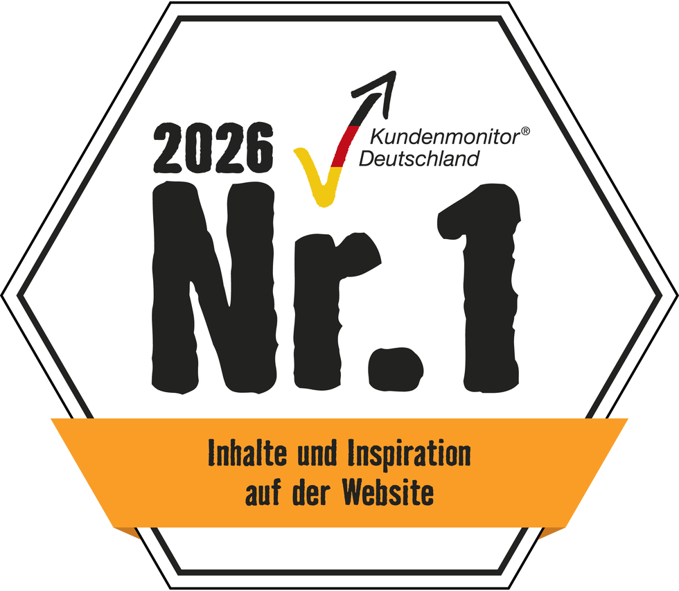 Icon Auszeichnung Kundenmonitor Deutschland 2026: Nummer 1 für Inhalte und Inspiration auf der Webseite