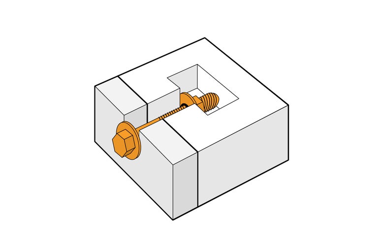 Befestigungsschraube in Dämmstoffplatte
