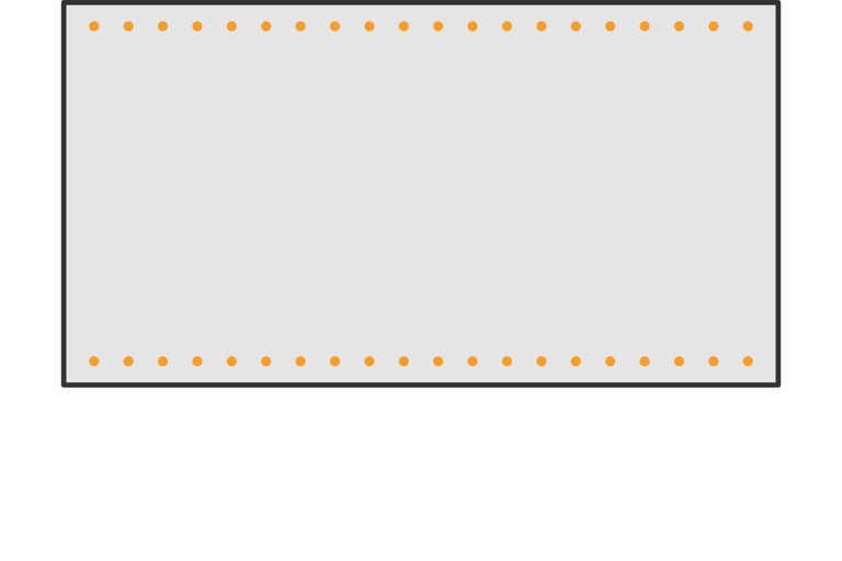 Grafische Darstellung Zuschnitt-Leistung: Lochreihenbohrung