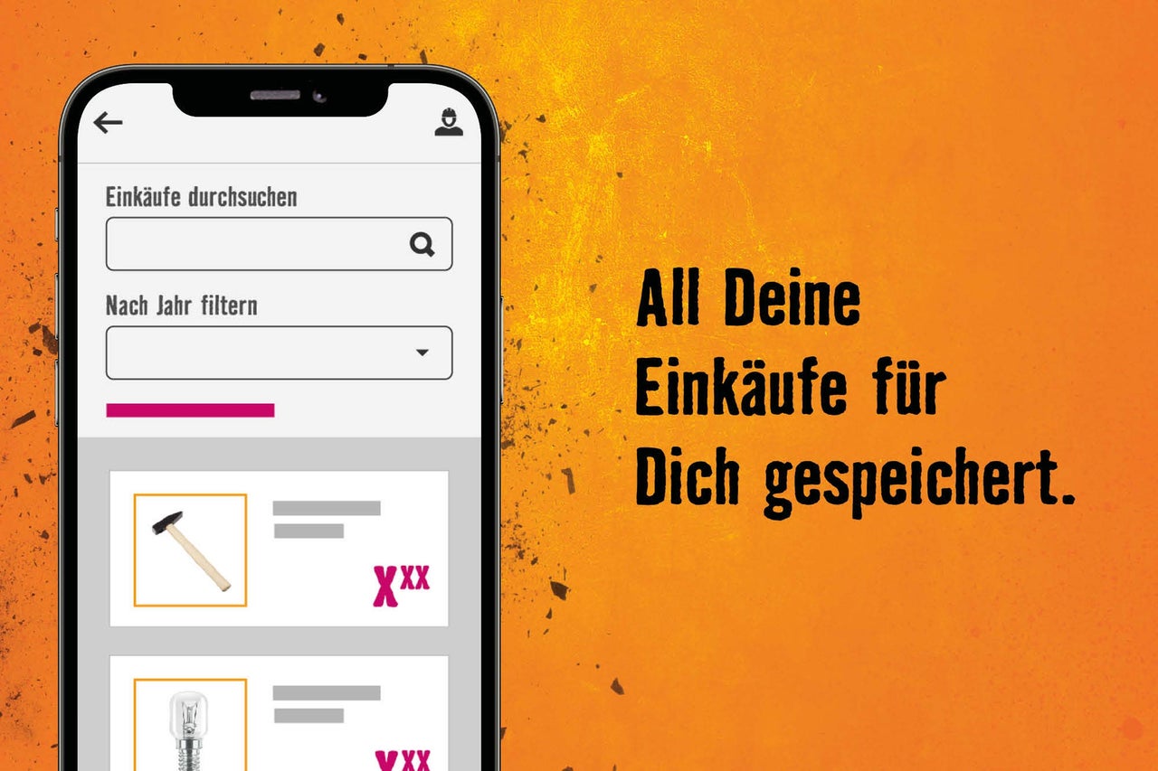 Smartphone mit Kassenzettel, daneben der Text „Nie wieder Zettelwirtschaft dank E-Bon.“