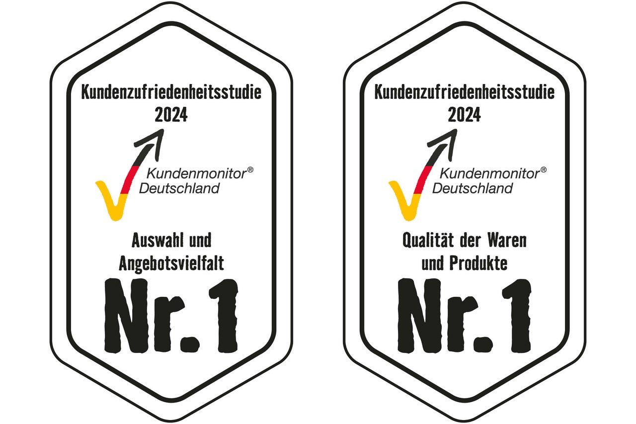 Kundenzufriedenheitsstudie 2024: Nummer 1 für Auswahl und Angebotsvielfalt, sowie für Qualität der Waren und Produkte