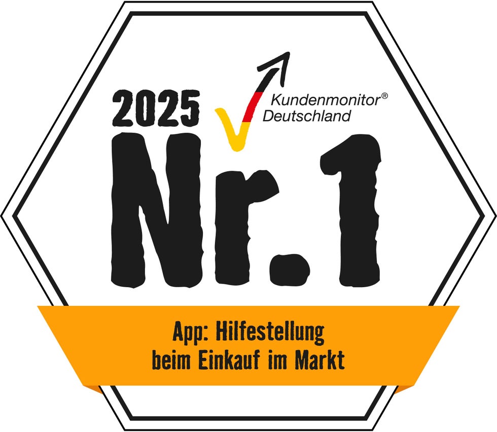 Kundenmonitor Deutschland Auszeichnung Nummer 1 App Hilfe beim Einkauf im Markt