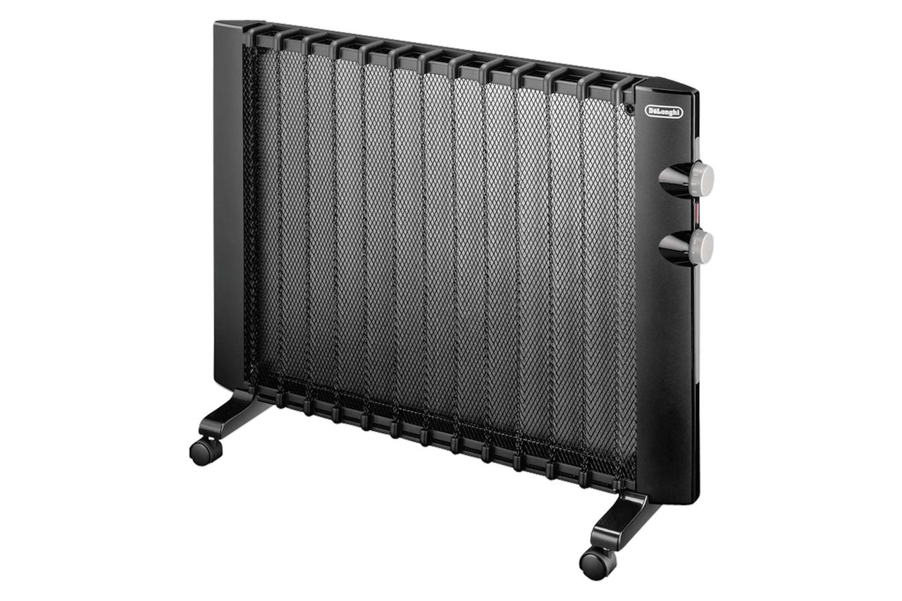 Schwarzer Gitter-Elektroheizer mit Rädern