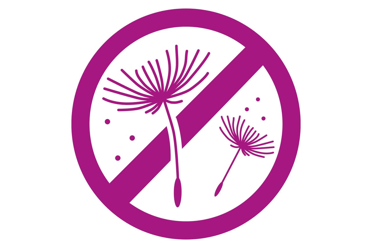 Symbol fuer Pollenflug unterbunden oder allergikerfreundlich