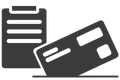 Symbol für Kreditkarte und Dokument Symbol für Kreditkarte und Dokument