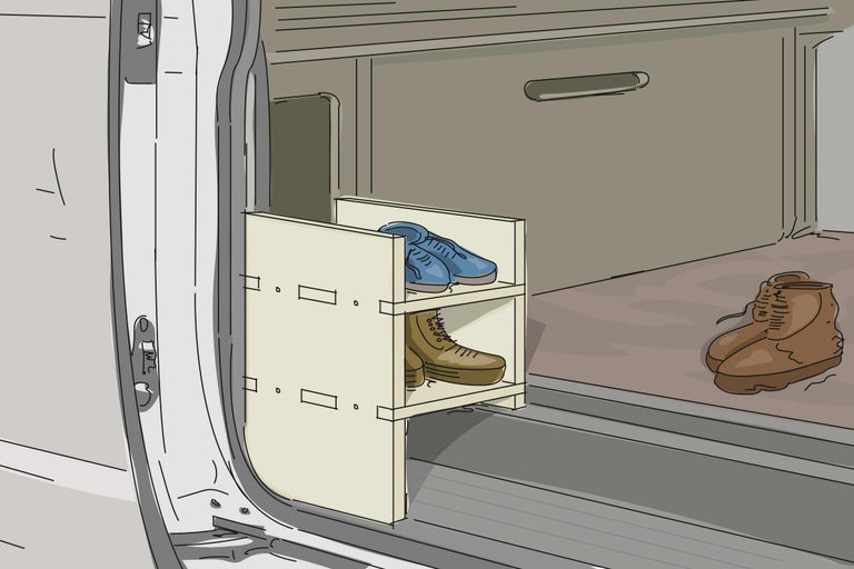 Schuhregal für VW aufbauen
