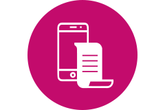 Grafische Darstellung eines Smartphines, kombiniert mit einem Kassenzettel