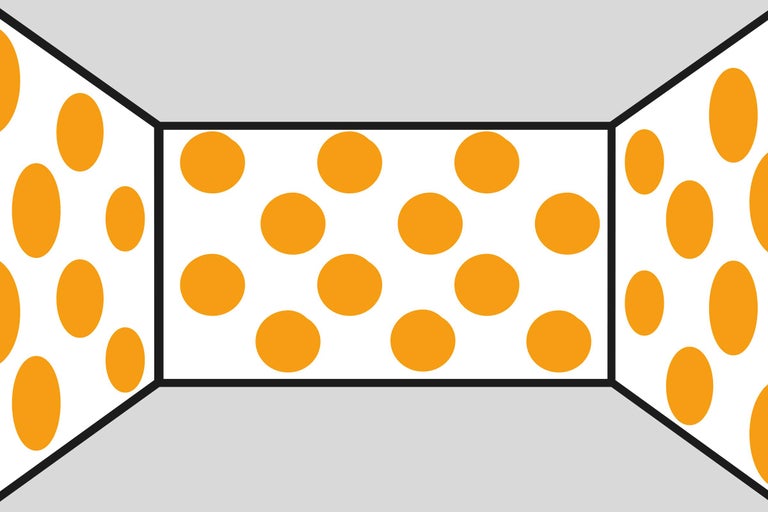 Drei Wände mit Kreismuster