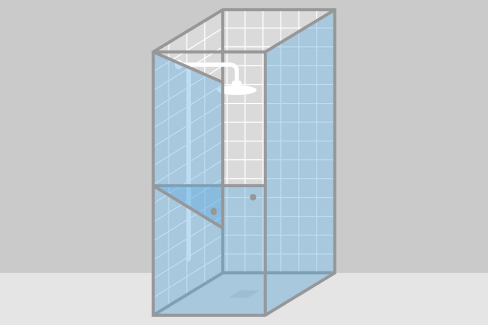 
				duschkabine mit horizontal geteilter tuer

			
