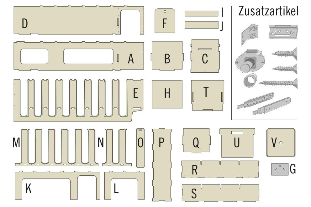 Darstellung von Einzelteilen und Zubehör