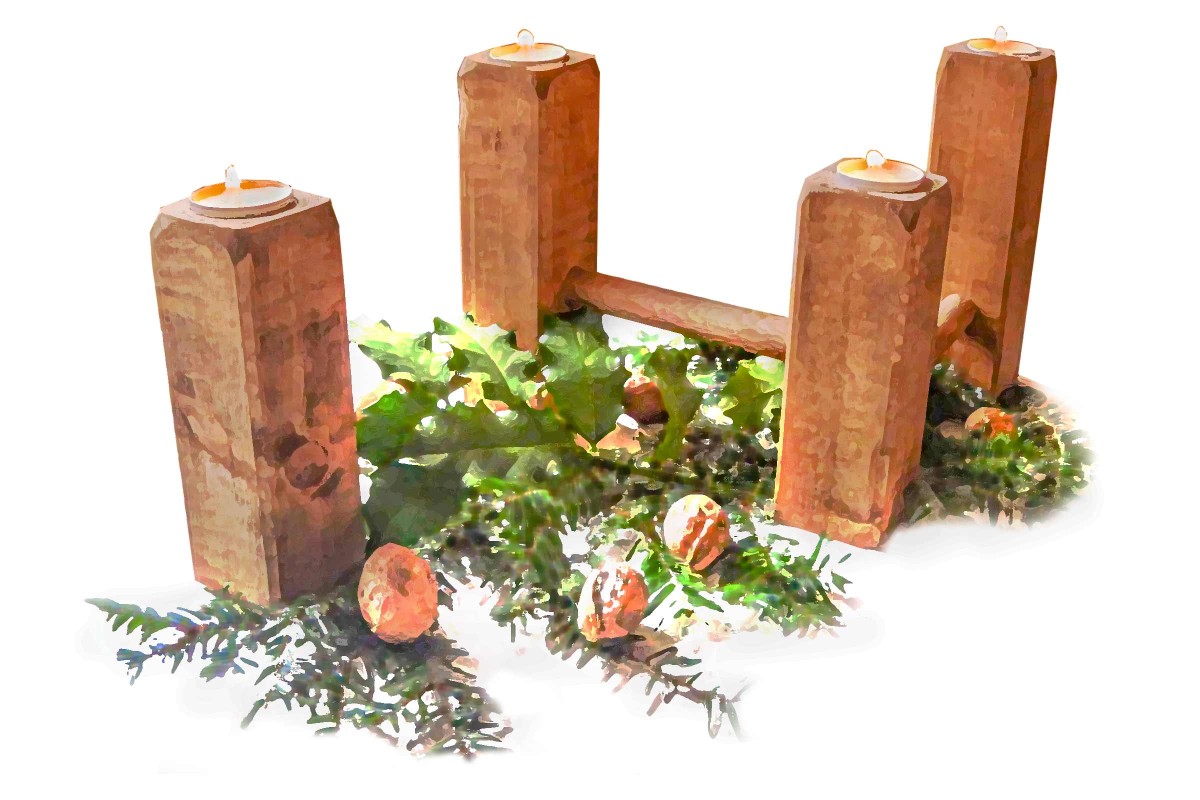 adventskranz aus holz selber machen