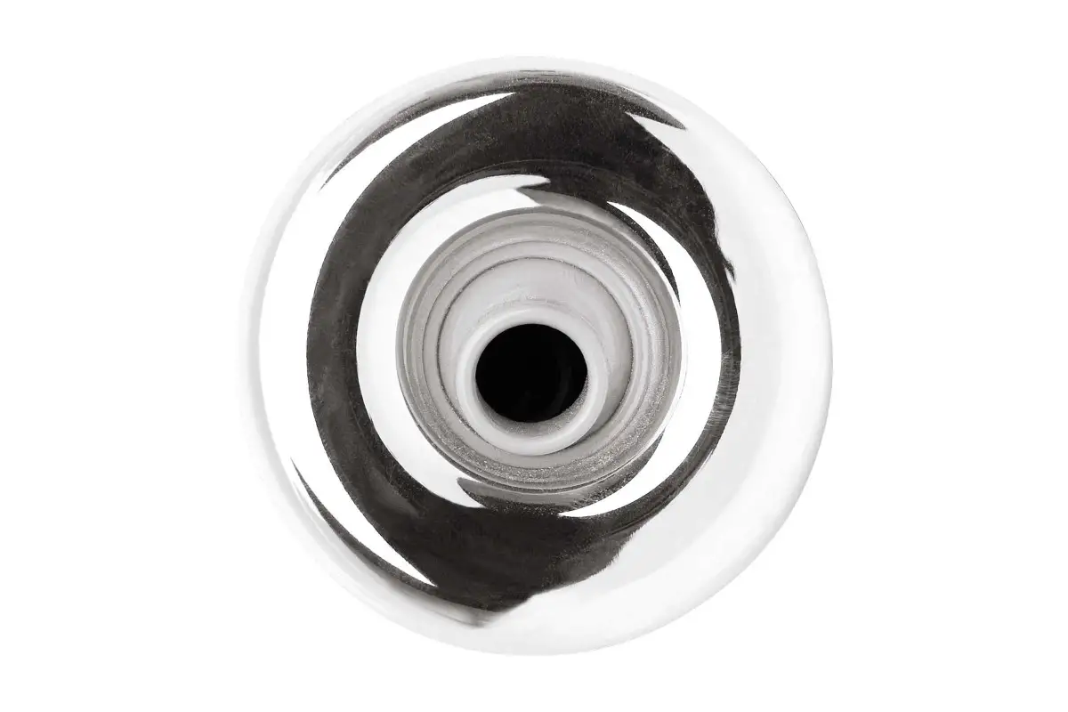 Brausekopf aus Metall, Ansicht von oben
