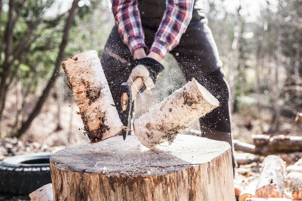 Zielen will beim Holz hacken auch gelernt sein Zielen will beim Holz hacken auch gelernt sein