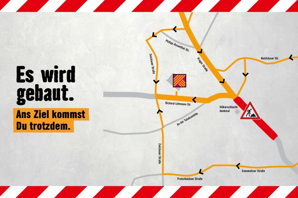 Umleitungsplan wegen Bauarbeiten