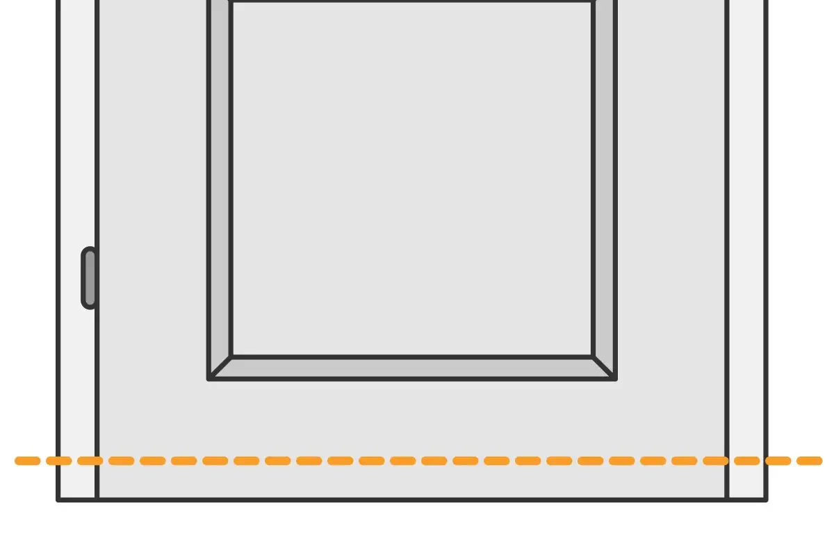 Illustration einer Innentür mit einem Türgriff