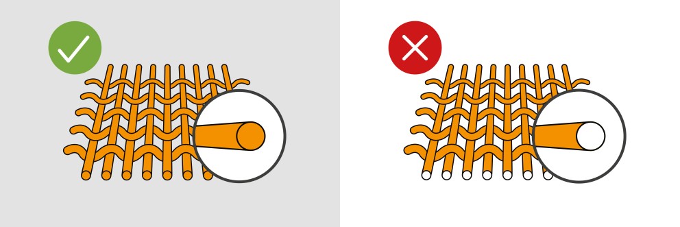 Soluna, spinndüsengefärbter Stoff im Vergleich zu garngefärbter Stoff Soluna, spinndüsengefärbter Stoff im Vergleich zu garngefärbter Stoff