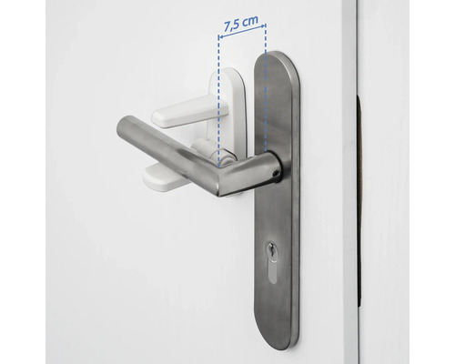 Türbeschlag mit Türklinke und einer Angabe von 7,5 cm