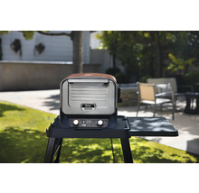 Ninja Woodfire Elektrogrill auf einem Ständer im Freien