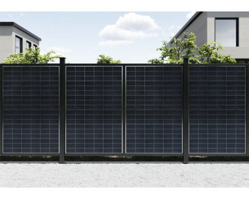 Gartenzaun mit Solarmodulen zur Energiegewinnung