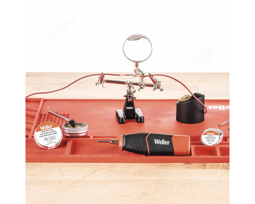 Lötstation mit Lötzubehör und Weller Logo