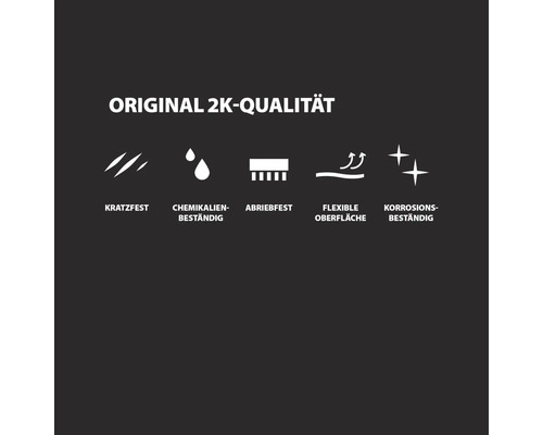 Original 2K-Qualität: kratzfest, chemikalienbeständig, abriebfest, flexible Oberfläche, korrosionsbeständig
