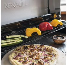 Gasgrill Nexgrill 4B Evolution schwarz 4 Brenner 3,23 kW Grillfläche 44x64 cm + Seitenbrenner inkl. Ablage, Deckelthermometer, Fettauffangschale, Grillbesteckhalter, Seitentisch, Warmhalterost
