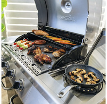 Gasgrill Nexgrill 4B Evolution schwarz 4 Brenner 3,23 kW Grillfläche 44x64 cm + Seitenbrenner inkl. Ablage, Deckelthermometer, Fettauffangschale, Grillbesteckhalter, Seitentisch, Warmhalterost