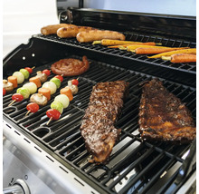 Gasgrill Nexgrill 4B Evolution schwarz 4 Brenner 3,23 kW Grillfläche 44x64 cm + Seitenbrenner inkl. Ablage, Deckelthermometer, Fettauffangschale, Grillbesteckhalter, Seitentisch, Warmhalterost