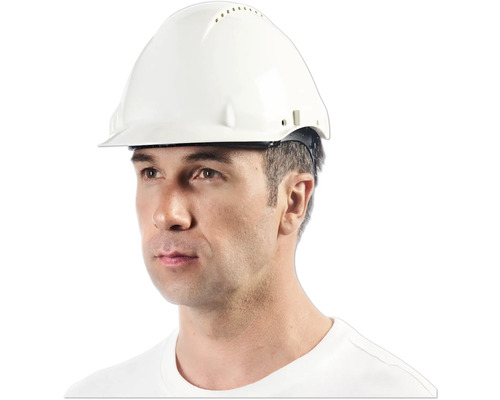 Porträt eines Mannes mit Bauhelm