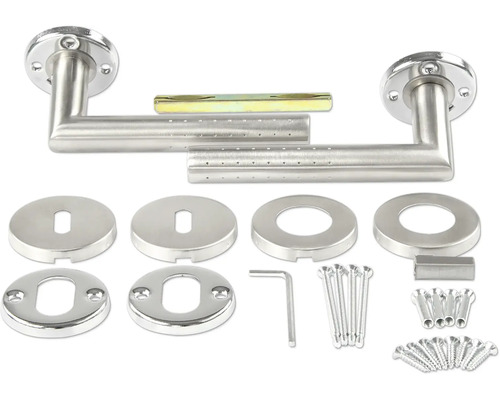 Edelstahl Türdrücker Garnitur mit Montagematerial