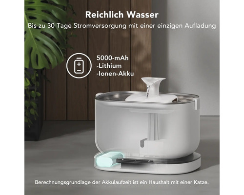 Katzenbrunnen mit 5000 Milliamperestunden Lithium Ionen Akku