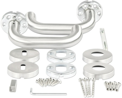 Edelstahl-Türdrückergarnitur mit Befestigungsmaterial