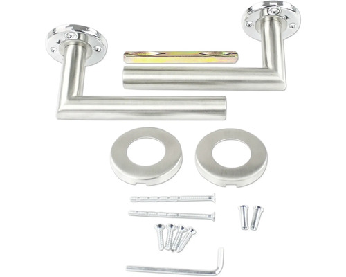 Türdrückergarnitur aus Edelstahl mit Befestigungsmaterial