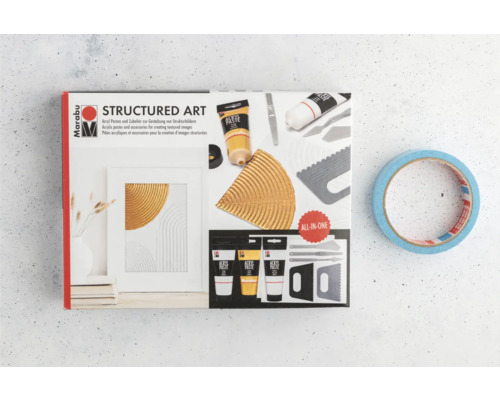 Marabu Strukturbilder Set mit Acryl Pasten, Zubehör und Klebeband