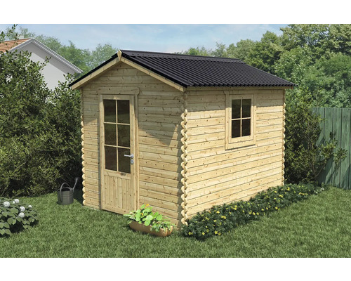 Holzgartenhaus mit Fenster und Tür