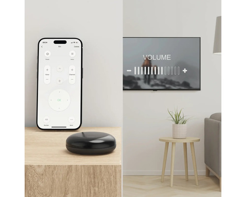 Smarte Fernbedienung mit Smartphone-App zur Steuerung eines Fernsehers