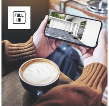 Smartphone zeigt ein Garagentor im Full-HD-Format