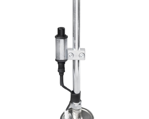 Detailaufnahme eines metallischen Füllstandssensors.