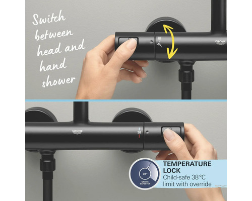 Grohe Duscharmatur mit Umschalter und Temperaturbegrenzung