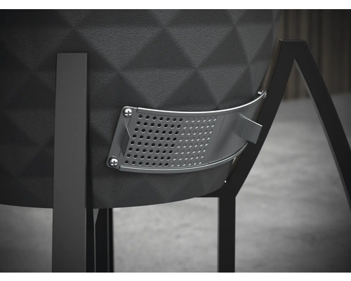 Detailansicht eines Grills mit Belüftungsöffnung