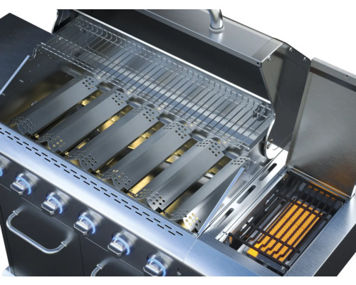 Edelstahl Gasgrill mit Grillrosten und Abdeckungen