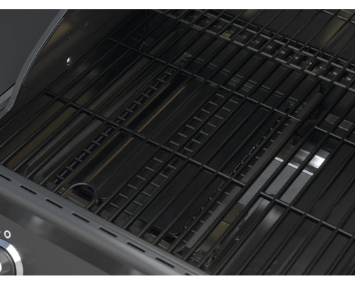 Detailaufnahme eines Gasgrills mit Grillrost.
